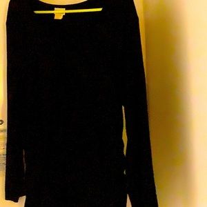Rayon/poly/spandex comfy black pullover